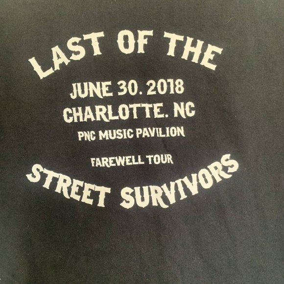 Lynyrd Skynyrd Last of the Street Survivors Tour 2018 T-Shirt Charlotte, NC Band - Picture 5 of 5